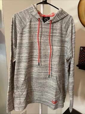 SeaDoo Men's Grey Marled Hoodie with Red Drawcords